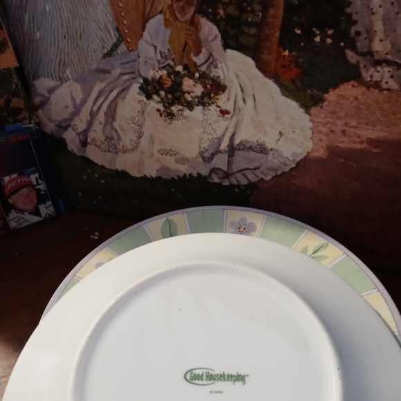 🍰🍛Good Housekeeping Water Colors “Blush”Stoneware salad plates,Set of 3 🛍 - Picture 4 of 9